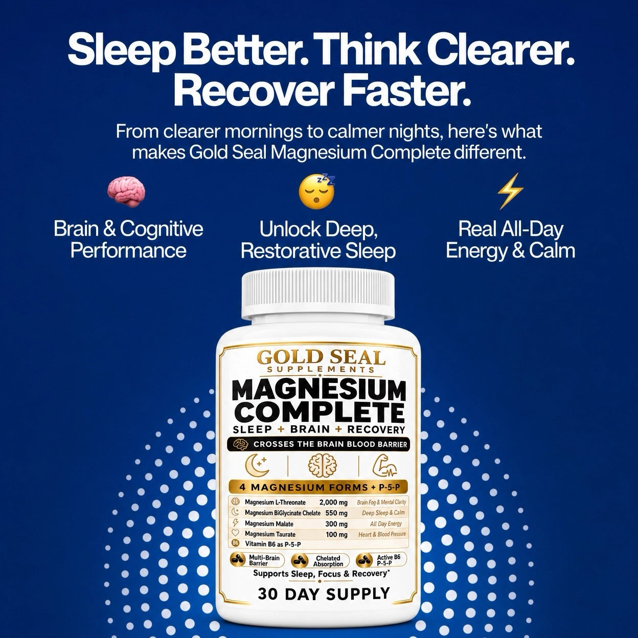 Magnesium Complete™ Brain Magnesium Complex (6 Bottles)